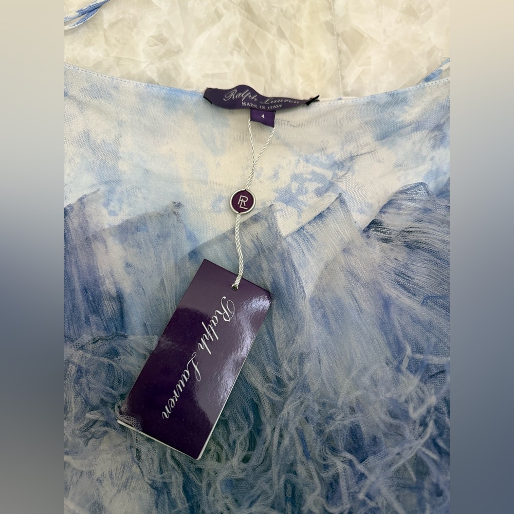 NWT $2490 Ralph Lauren purple label blue feather skirt - Picture 2 of 7
